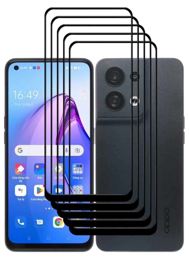 ACLIX 5 Pieces Antistatic ESD Dustproof Premium Quality High Definition Tempered Glass Screen Protector Designed For Oppo Reno8 - Image 1