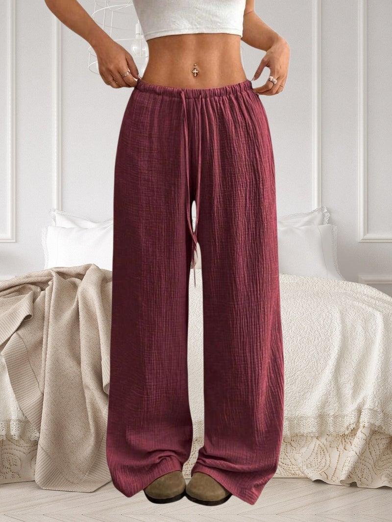 Women's Casual Solid Color Wide Leg Pants - Image 1
