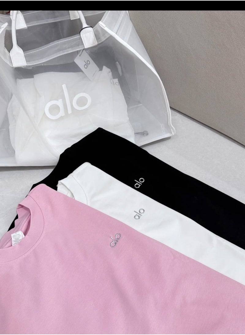 alo - Alo loose-fitting T-shirt for both men and women, summer short-sleeved - Image 1