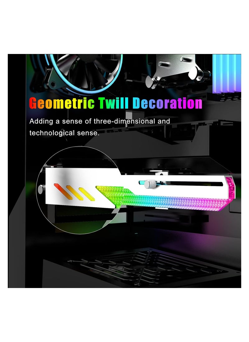 SYOSI - Graphics Card GPU Support Bracket, 5V 3Pin ARGB Dual Interface & Small 4Pin Interface RGB Video Card Holder, 2 PCIE Slots Easy Installation GPU Bracket for 99% Cases - Image 1