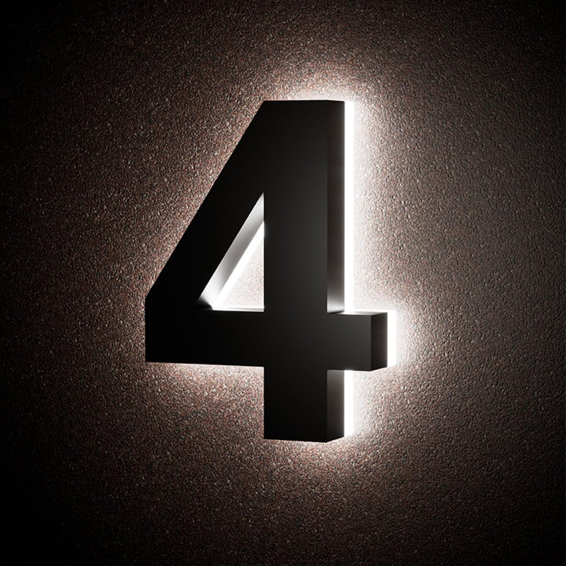 LLtronation 5 Inch Backlit House Numbers for Outside, Stainless Steel, LED Illuminated Home Address Number, Modern Lighted Address Signs for Houses, Restaurant, Waterproof - Image 1