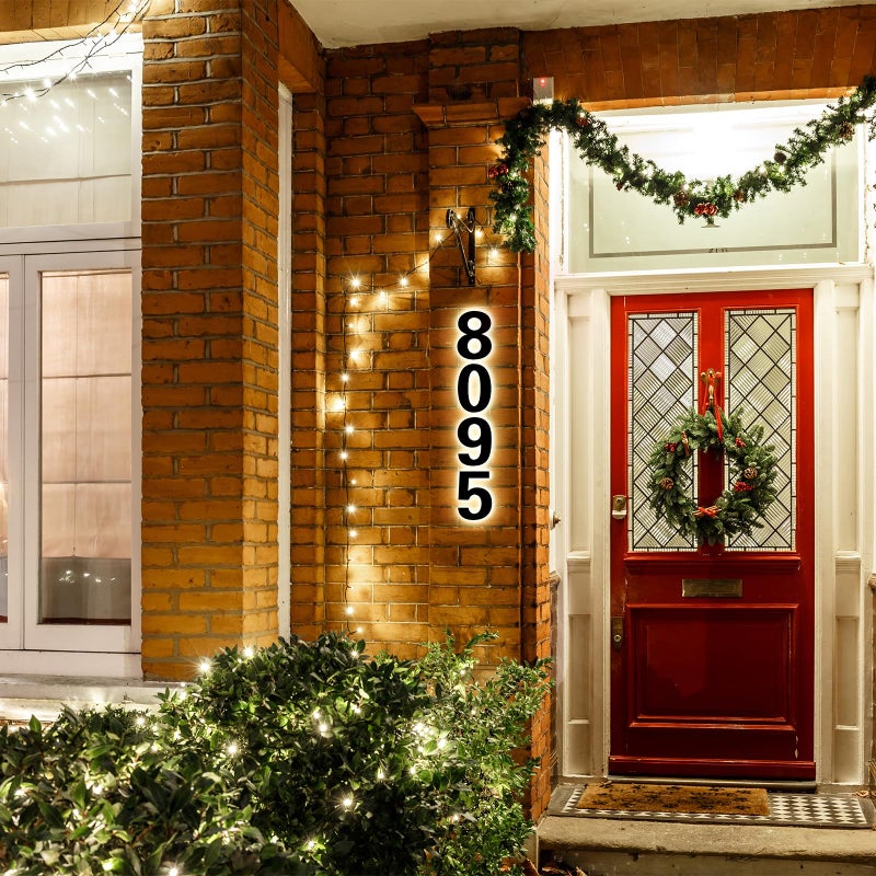 LLtronation 5 Inch Backlit House Numbers for Outside, Stainless Steel, LED Illuminated Home Address Number, Modern Lighted Address Signs for Houses, Restaurant, Waterproof - Image 4