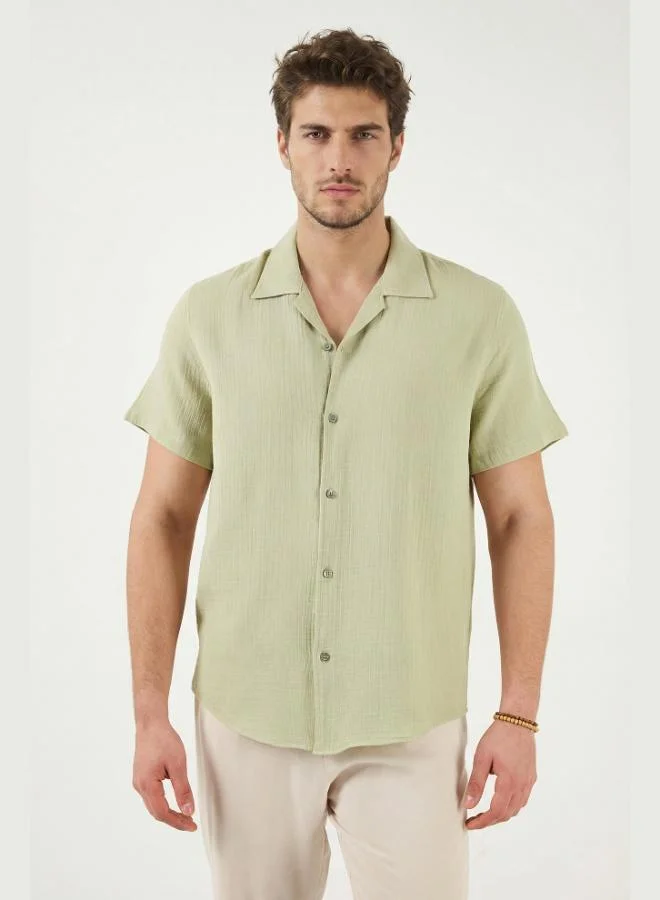 Buratti Cotton Regular Fit Classic Collar Short Sleeve Shirt Men's SHIRT CF26S125404