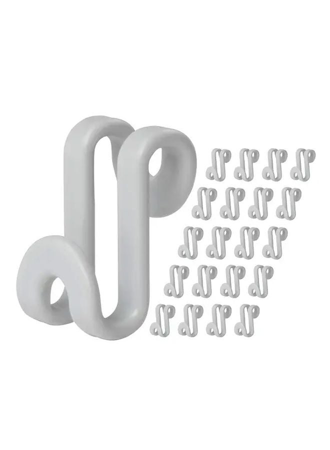 White 30pcs Clothes Hanger Connector Hooks Heavy Duty Space Saving For Closet - Image 2