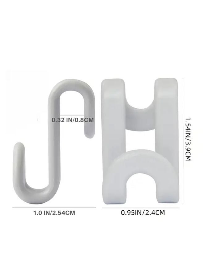White 30pcs Clothes Hanger Connector Hooks Heavy Duty Space Saving For Closet - Image 4