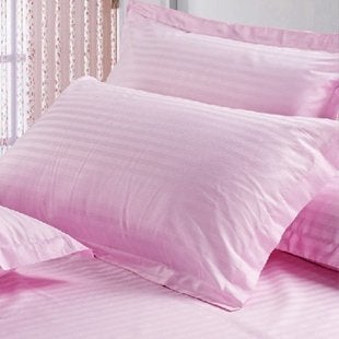 RRC Cotton Satin Striped Hotel Pillow Covers - Satin Strip Pillow Covers (Pink Stripes, King Size), Set of 5 - Image 4