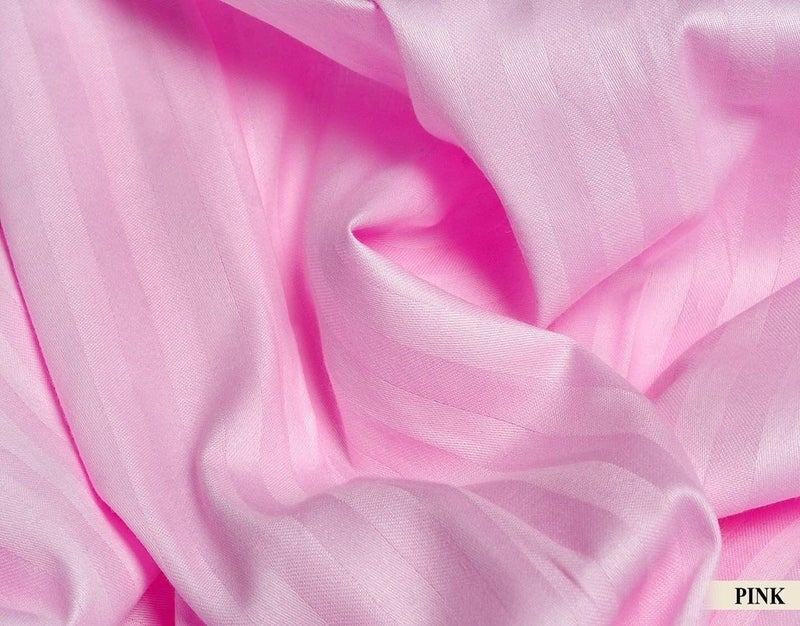 RRC Cotton Satin Striped Hotel Pillow Covers - Satin Strip Pillow Covers (Pink Stripes, King Size), Set of 5 - Image 3