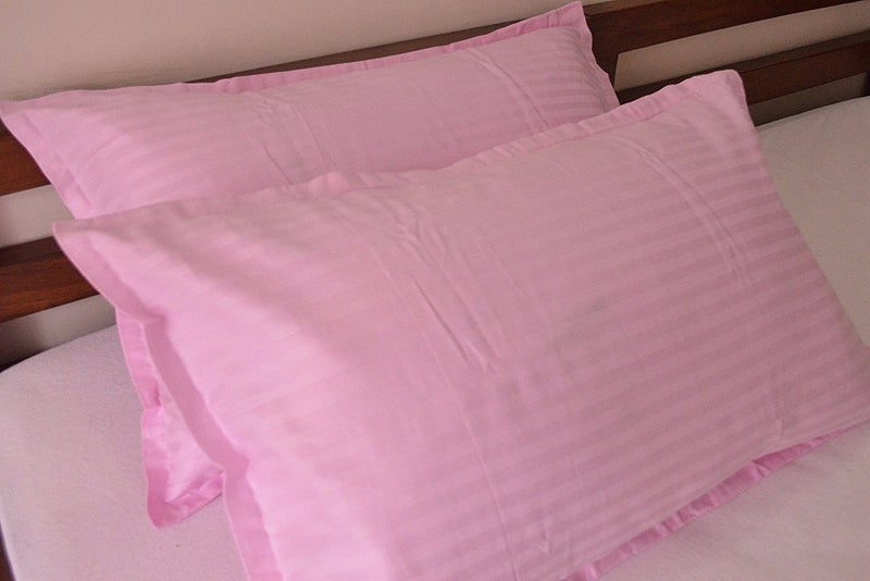 RRC Cotton Satin Striped Hotel Pillow Covers - Satin Strip Pillow Covers (Pink Stripes, King Size), Set of 5 - Image 2
