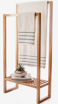 Freestanding Wooden Towel Rack Multiple Tier Sheesham Wood Towel Holder for Bathroom Industrial Towel Bar StandLadder with Storage Shelf for Bathroom Bedroom Laundry Room Kitchen B100 