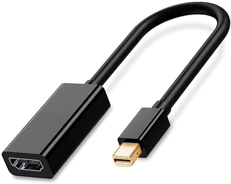 QCEs Mini DisplayPort to HDMI Adapter, Thunderblot to HDMI Cable Adapter Compatible with Apple MacBook Air Pro, iMac,Microsoft Surface Pro Dock to TV/Monitor/Projector Black - Image 1