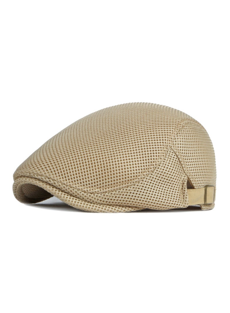 Men's Mesh Flat Cap Breathable Summer Newsboy Hat Beret Cabbie Ivy Hat  Newsboy Hat for Driving Hunting
