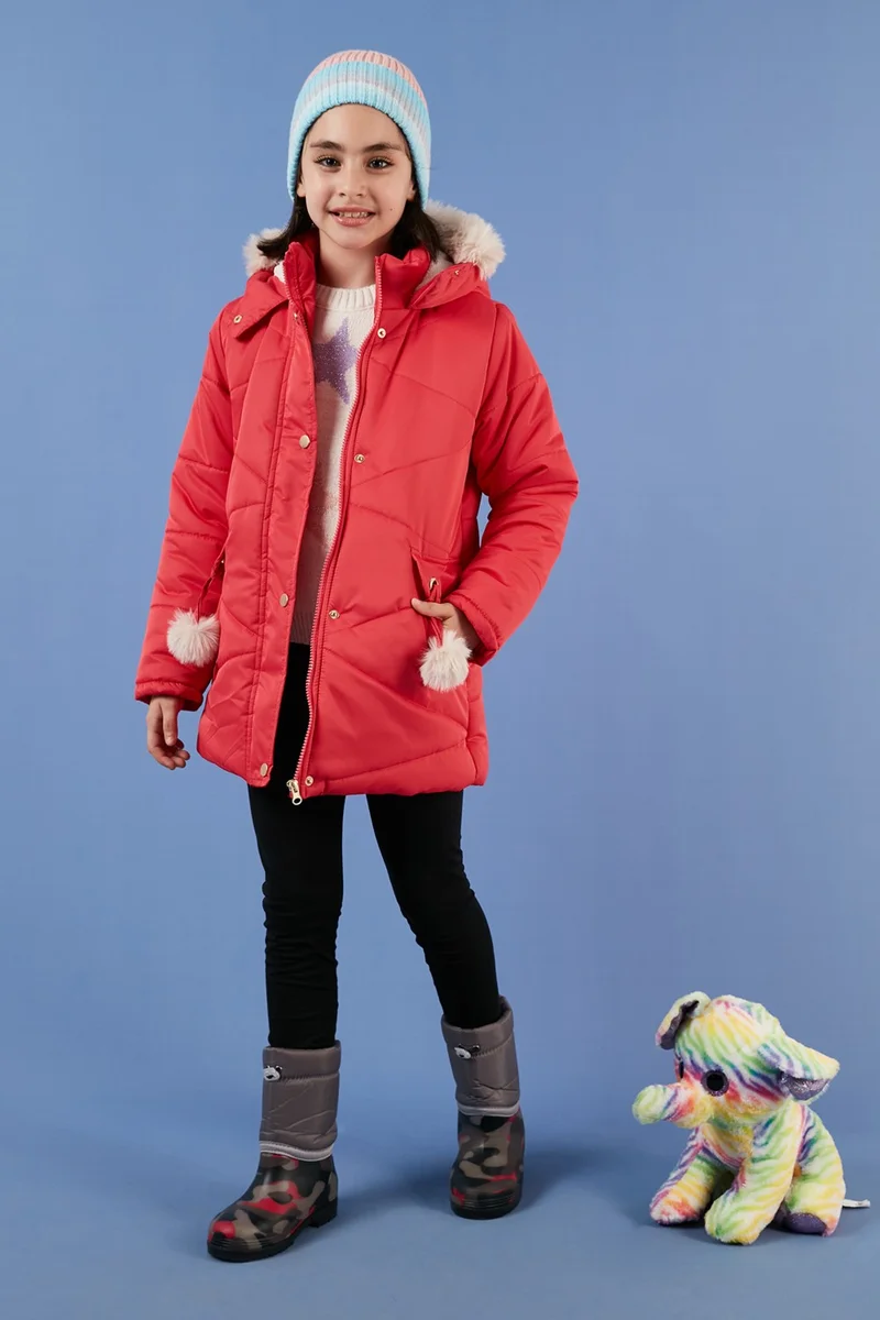 Lela Plush Lined Hooded Puffer Coat Girls' COAT 6035034