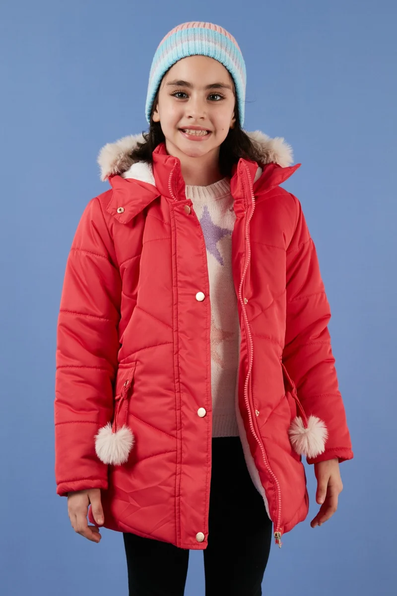 Lela Plush Lined Hooded Puffer Coat Girls' COAT 6035034