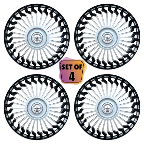 PRIGAN Universal Black Silver Wheel Cover 16" for All 16 Inch Cars (Set of 4 Pcs) (Press Fitting) Model- Terrano DC 16 - Image 2