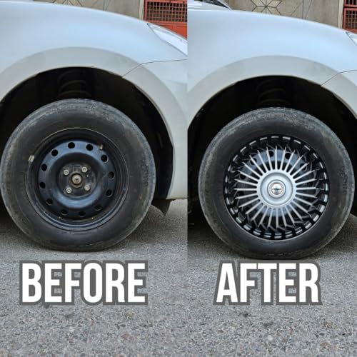 PRIGAN Universal Black Silver Wheel Cover 16" for All 16 Inch Cars (Set of 4 Pcs) (Press Fitting) Model- Terrano DC 16 - Image 3
