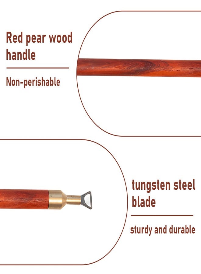 SYWAN Pottery Trimming Tool, Clay Sculpting Tools Tungsten Steel Cutter Head African Coralwood Ribbon Cutter Pottery Trimming Tool Mud Tool Clay Pottery Modelling Carving Tool (Double-Head Small) - Image 2