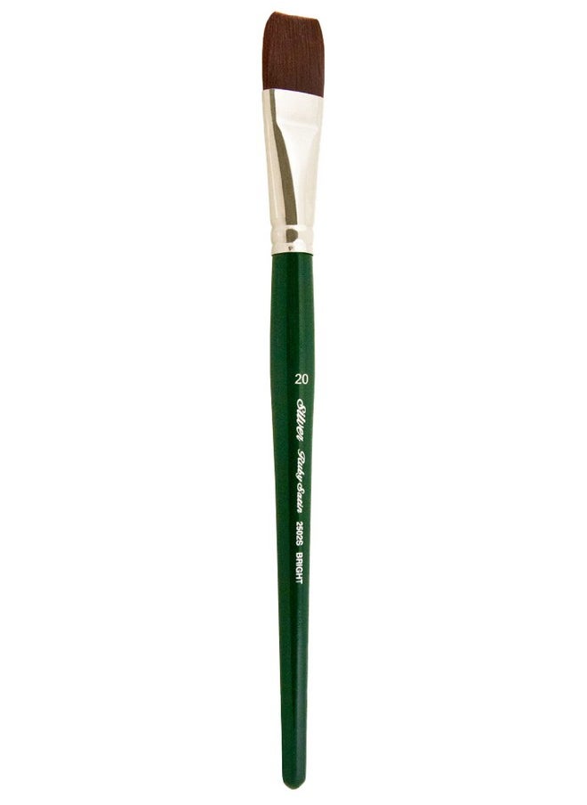 سيلفر براش ليمتد فرشاة طلاء Silver Brush Limited 2502S-20 Ruby Satin Bright للألوان الزيتية والأكريليكية والدهانات الثقيلة، مقاس 20، مقبض قصير  - Image 1