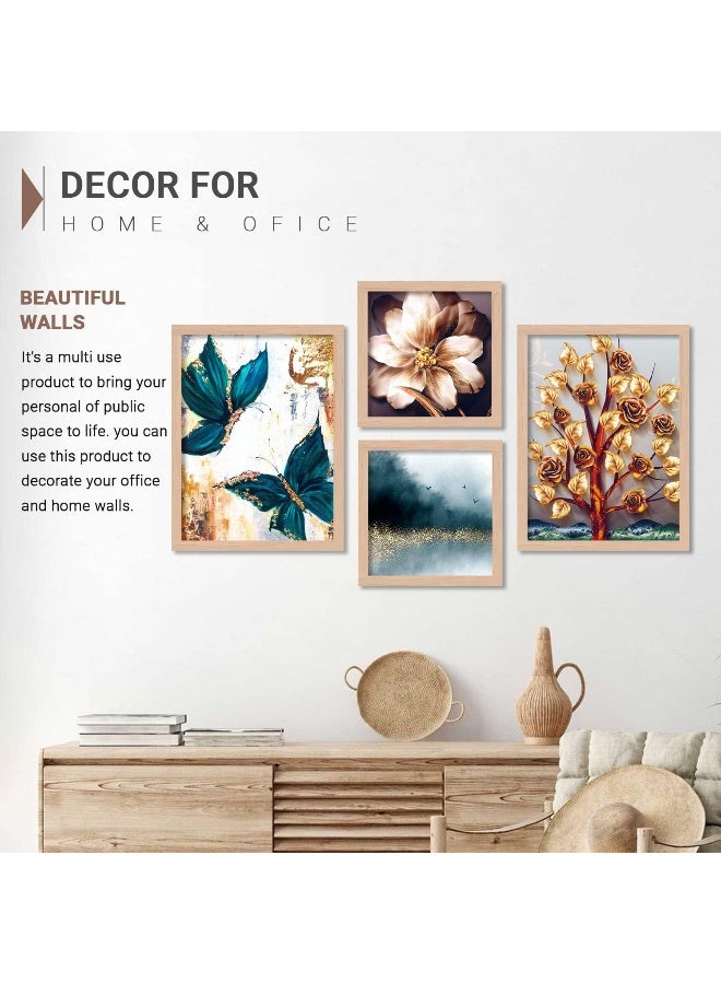 Home Trove Kotart Paintings Modern Art Wall Decor Paintings / Posters For Bedroom, Living Room - Multicolor (10 X 13 Inch, Framed) Set Of 4  - Image 5
