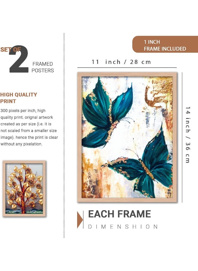 Home Trove Kotart Paintings Modern Art Wall Decor Paintings / Posters For Bedroom, Living Room - Multicolor (10 X 13 Inch, Framed) Set Of 4  - Image 2