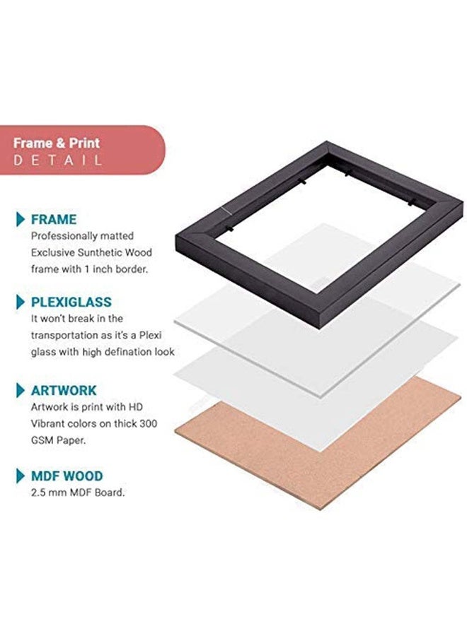 Home Trove Kotart Paintings Modern Art Wall Decor Paintings / Posters For Bedroom, Living Room - Multicolor (10 X 13 Inch, Framed) Set Of 4  - Image 4
