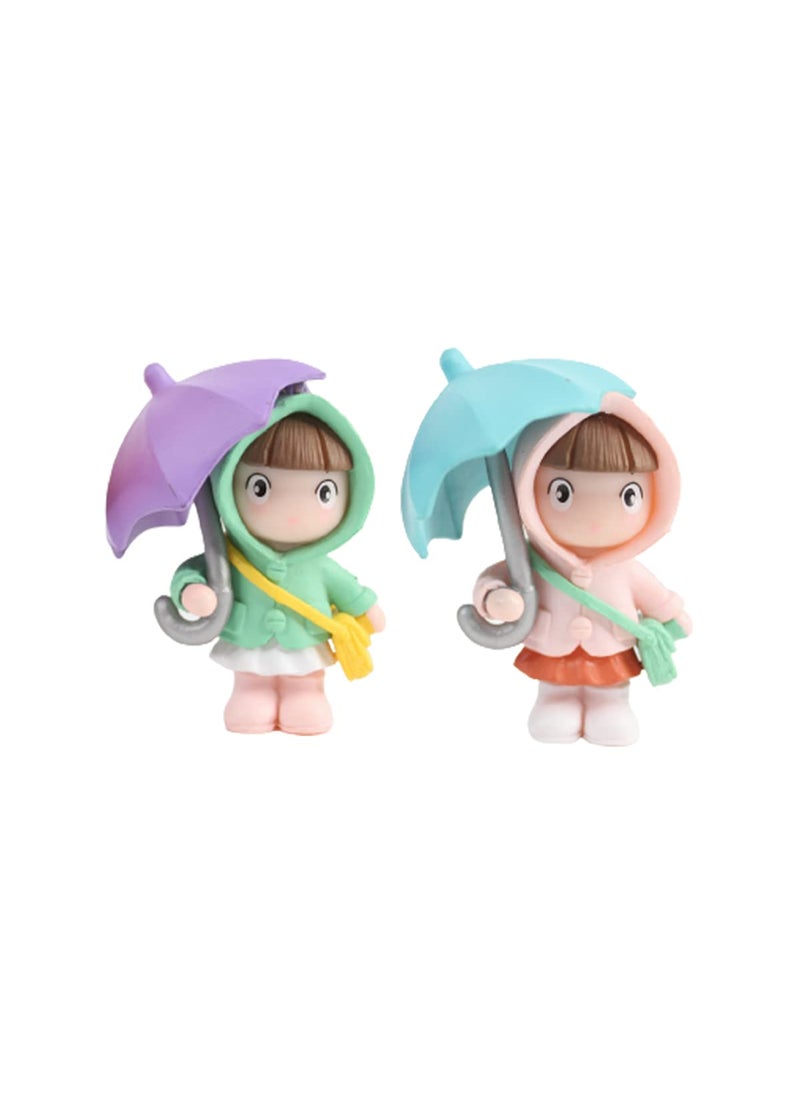 Wonderland - Open umbrella Holding couple-2(Miniature toys, cake toppers, small figuine, Valentine couple) - Image 1