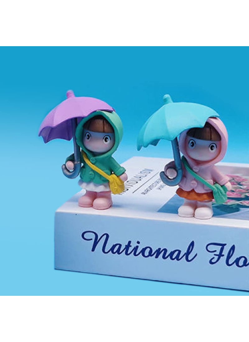 Wonderland - Open umbrella Holding couple-2(Miniature toys, cake toppers, small figuine, Valentine couple) - Image 1