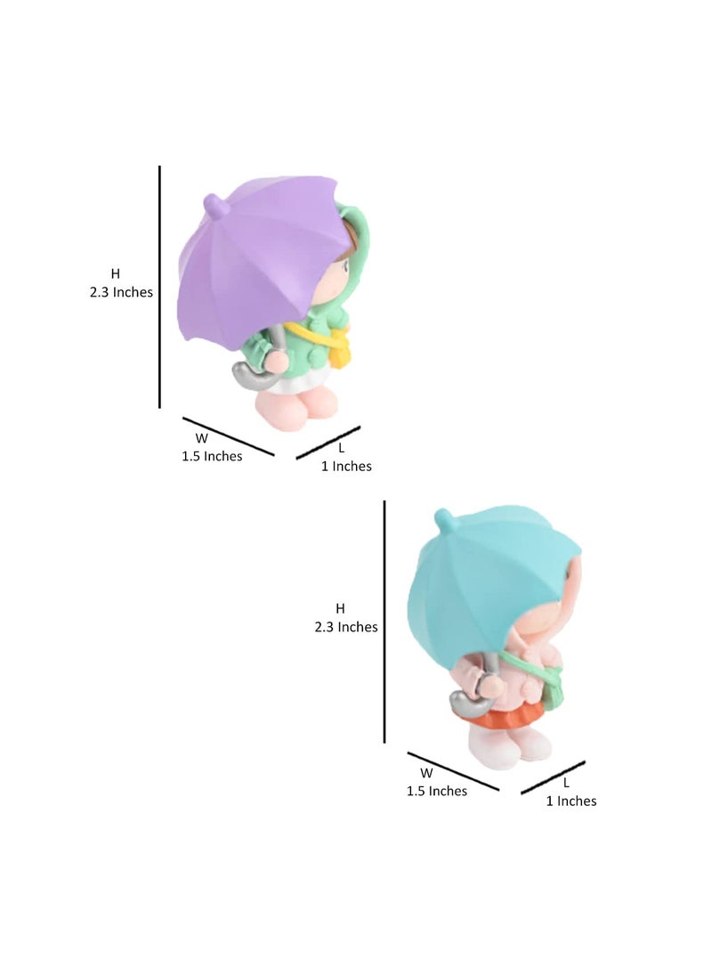 Wonderland - Open umbrella Holding couple-2(Miniature toys, cake toppers, small figuine, Valentine couple) - Image 1