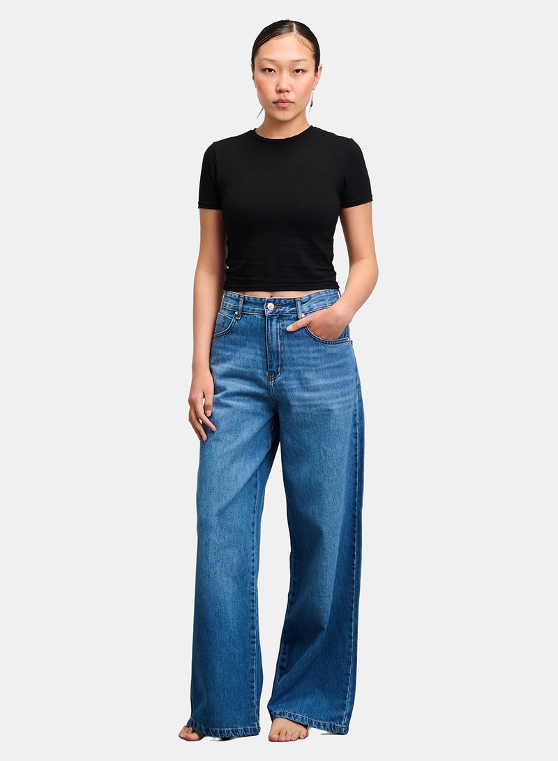 TGS Light Blue Mid Rise Wide Leg Women Jeans - Image 1