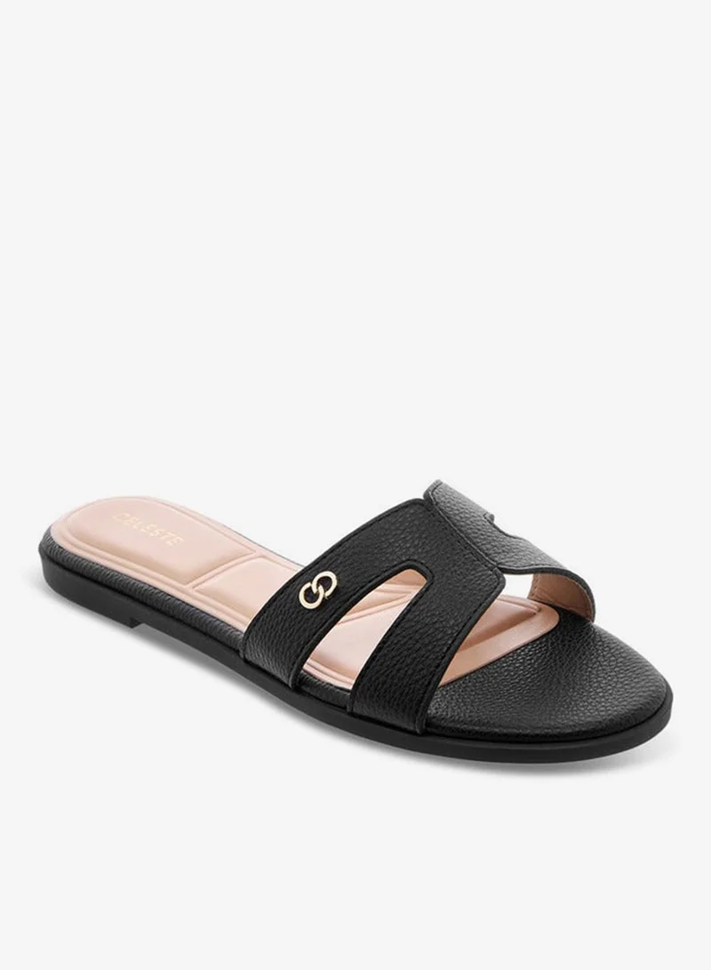 سيليست صنادل نسائية مسطحة سهلة الارتداء بنقوش