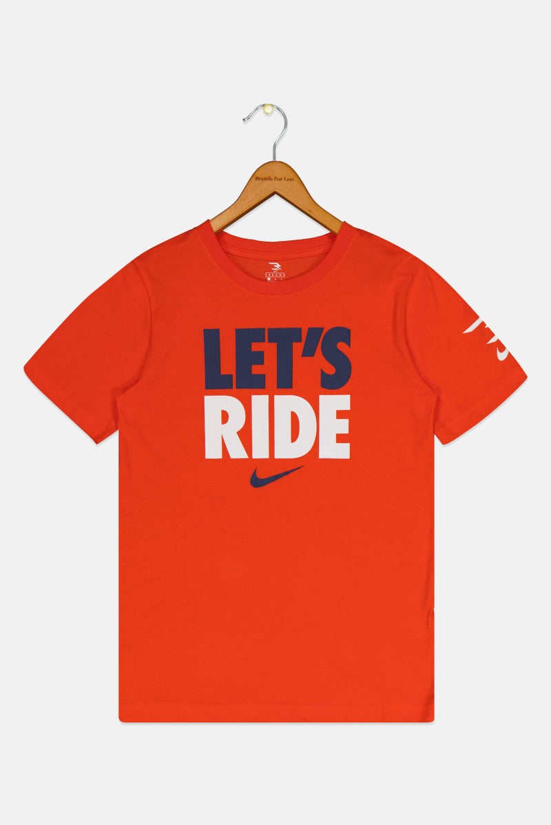 Nike 3Brand by Russell Wilson Kids Boy Graphic Print Short Sleeve T-shirt, Orange - Image 3