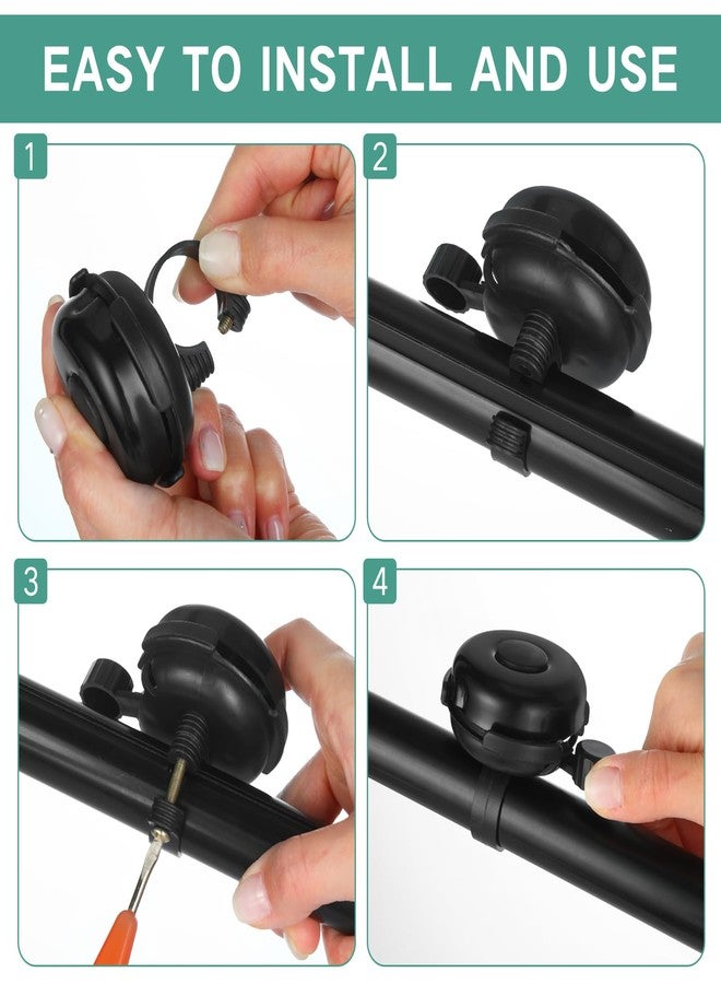 Datanly 15 Pcs Classic Bike Bell Aluminum Bicycle Bell Loud Crisp Clear Sound Bike Accessories Easy Installation for Adults Kids Girls Boys, Black - Image 3