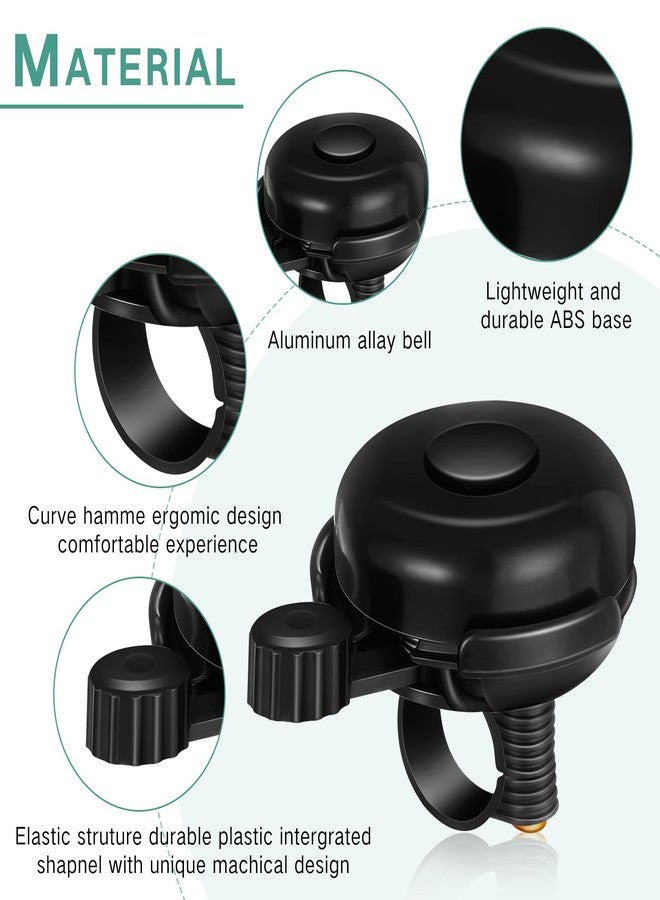 Datanly 15 Pcs Classic Bike Bell Aluminum Bicycle Bell Loud Crisp Clear Sound Bike Accessories Easy Installation for Adults Kids Girls Boys, Black - Image 4