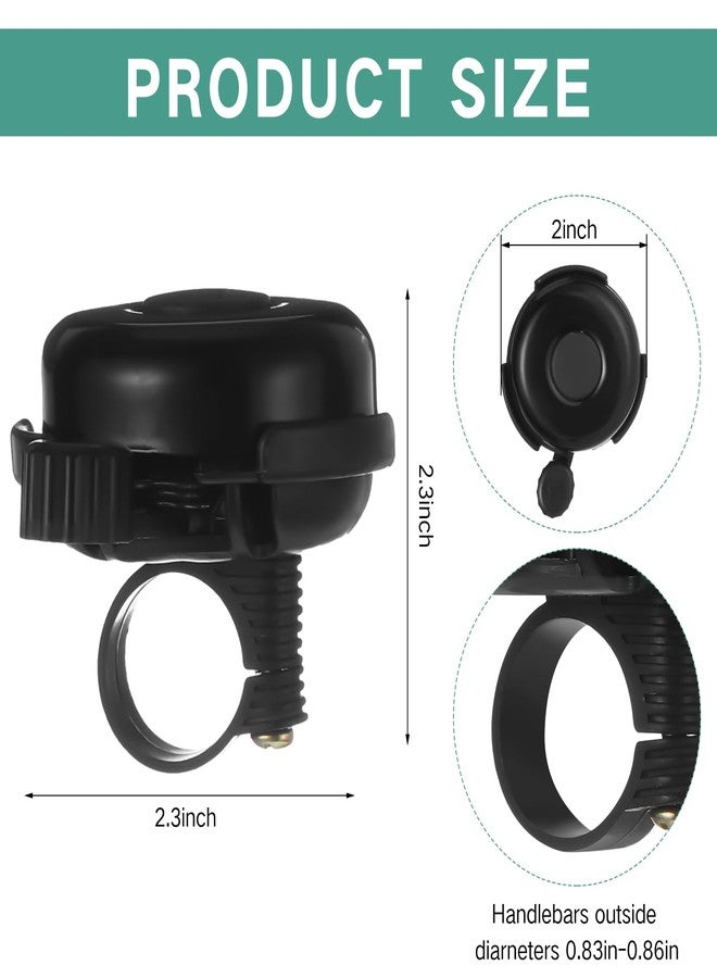 Datanly 15 Pcs Classic Bike Bell Aluminum Bicycle Bell Loud Crisp Clear Sound Bike Accessories Easy Installation for Adults Kids Girls Boys, Black - Image 2