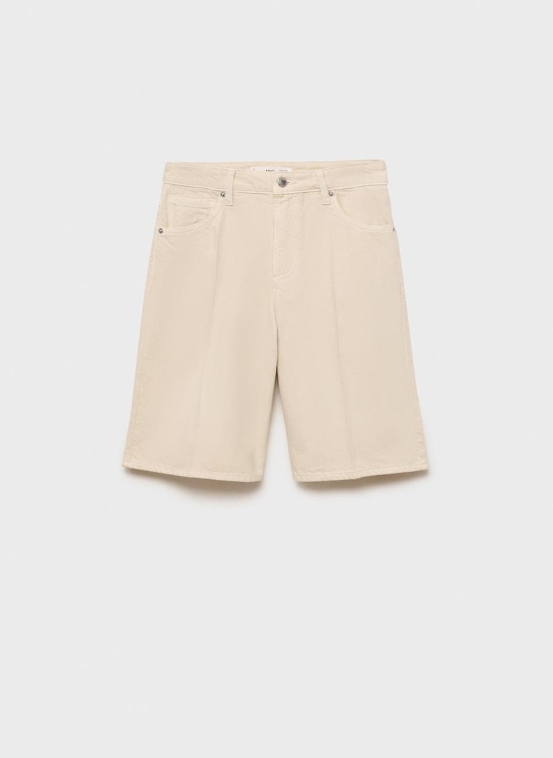 MANGO High-Waisted Straight-Fit Jorts  - Image 5