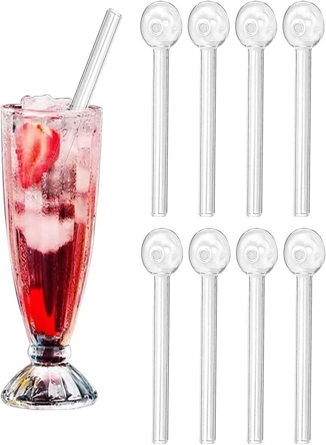 8 Pack Clear Glass Drinking Straw for Hot Tea Juice and Hot Coffee  - Image 1