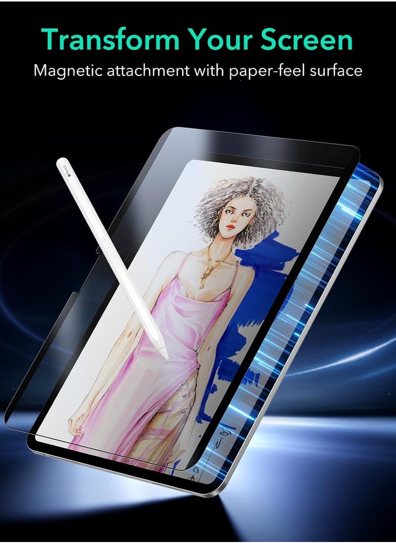 MIGOFAST - iPad Air 11 Inch M2 Paper Feel Magnetic Screen Protector 2024 Write and Draw Like on Paper Detachable and Reusable Compatible with Tempered Film Matte Finish - Image 1
