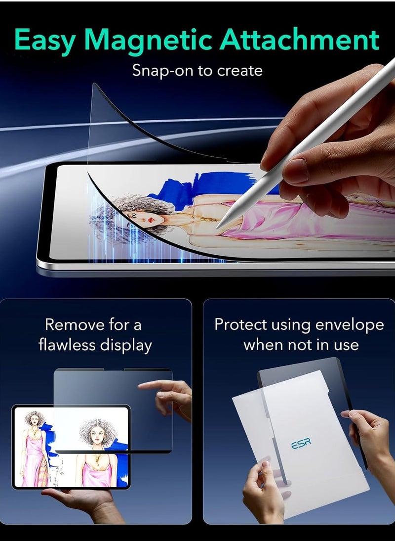 MIGOFAST - iPad Air 11 Inch M2 Paper Feel Magnetic Screen Protector 2024 Write and Draw Like on Paper Detachable and Reusable Compatible with Tempered Film Matte Finish - Image 1