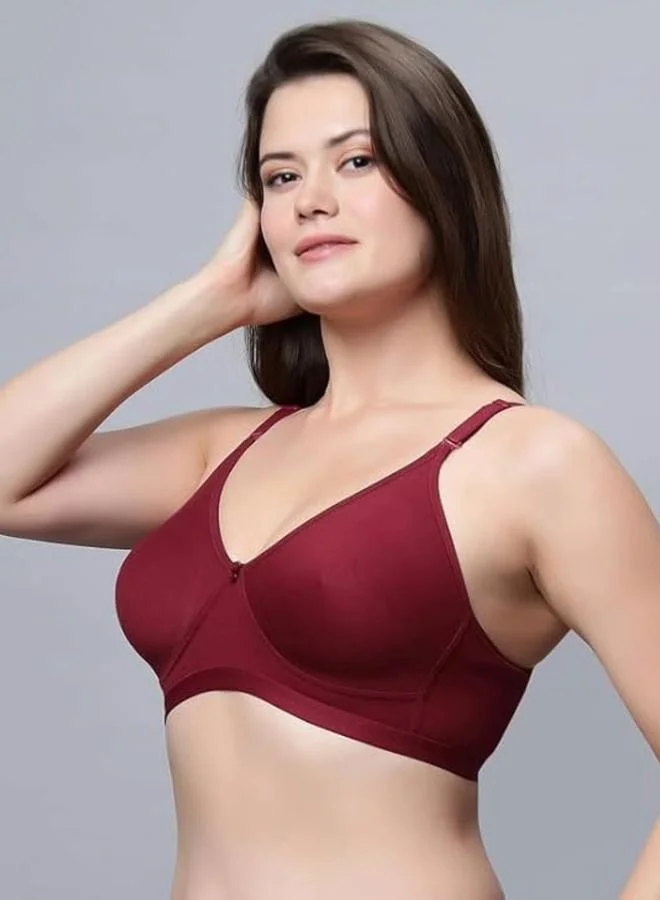 Take Two Burgundy Everyday Light Padded Bra By Lazzycat