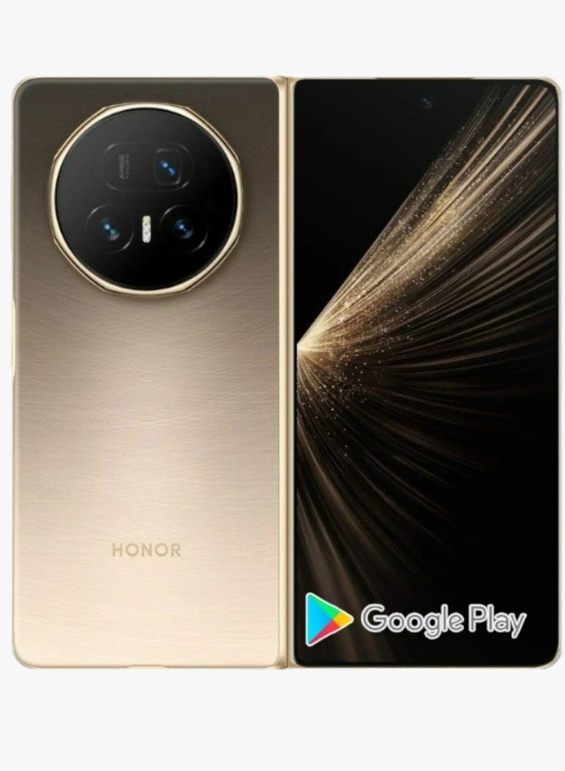 Honor Magic V5 Foldable Smartphone (512GB 16GB RAM) Dawn Gold NFC |Chinese Spec |6100mAh Battery 66W wired Charge | Snapdragon 8 Elite (3 nm) AMOLED 120Hz 7.95" | YOYO AI assistant, AI Ecosystem event | 4.1mm thickness | Android 15, MagicOS 9 | with Google Play Support - Image 1
