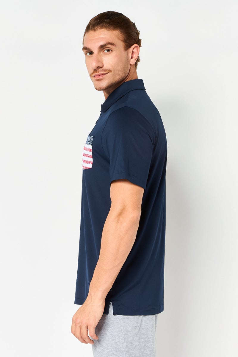 Puma x Volition America Men Sportswear Fit Brand Logo Training Polo Shirt, Navy - Image 4