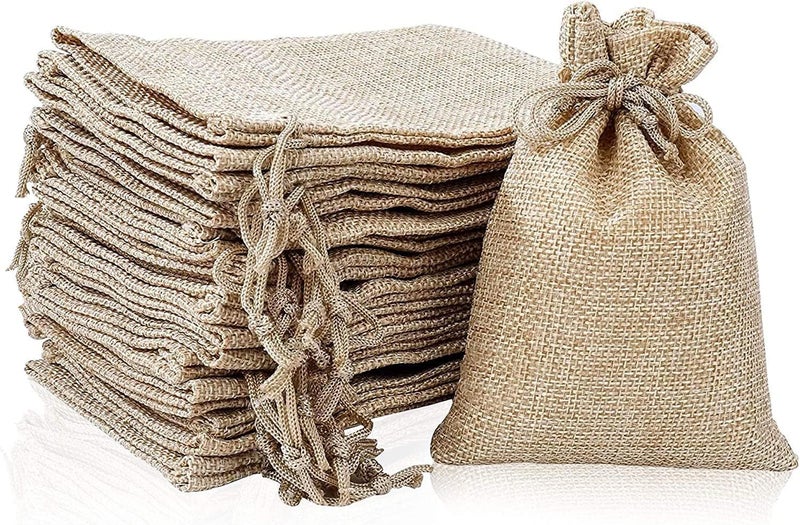Worison Jute Burlap Gift Bags – 10x14cms Drawstring Pouches for Wedding Favors, Jewelry, Candy & Party Gifts, Eco Friendly Rustic Packaging for Special Occasions (Pack of 10) - Image 1