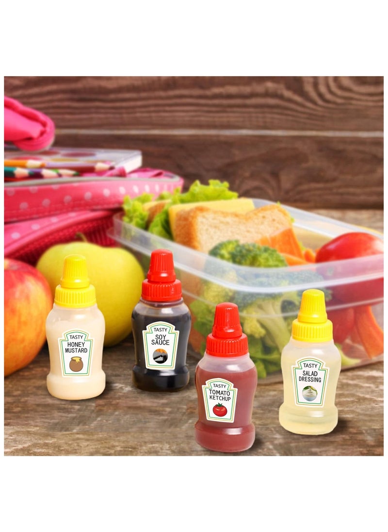 FUFU - FUFU 12 pcs Mini Ketchup Bottles,25ml Condiment Squeeze Bottle,Plastic Portable Containers Bottle for Adults,Office,Lunchbox,Picnic,Oil,Soy Sauce,Honey,Salad Dressing - Image 1