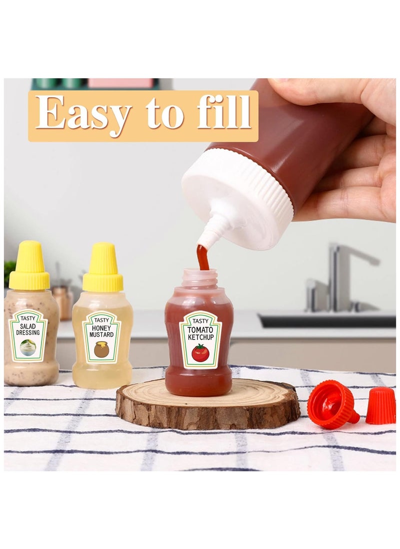 FUFU - FUFU 12 pcs Mini Ketchup Bottles,25ml Condiment Squeeze Bottle,Plastic Portable Containers Bottle for Adults,Office,Lunchbox,Picnic,Oil,Soy Sauce,Honey,Salad Dressing - Image 1