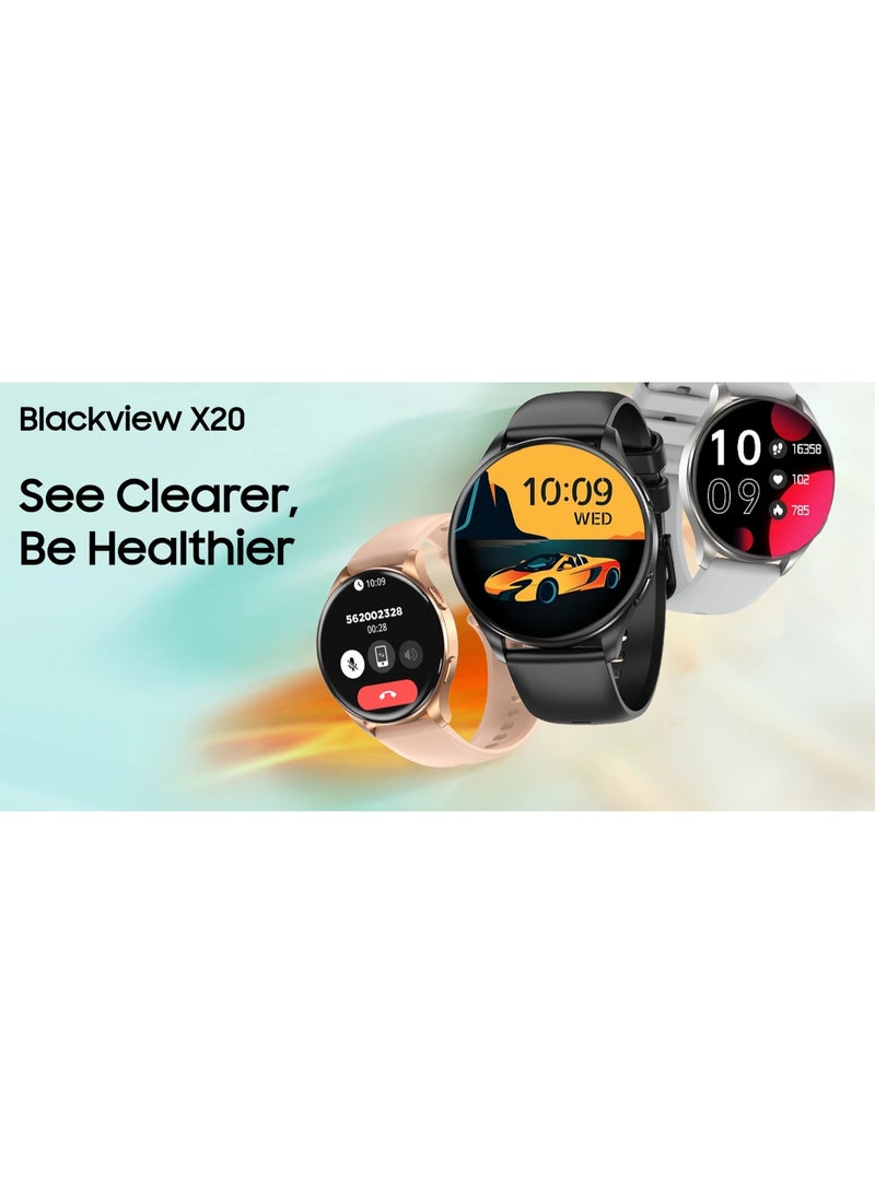 Blackview X20 1.43-inch AMOLED Display 380mAh Battery Fitness Smart Watch Obsidian Silver - Image 5