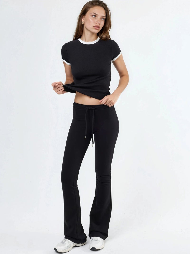 BUSEM Ribbed Crew Neck Short Sleeve T-Shirt - Image 4