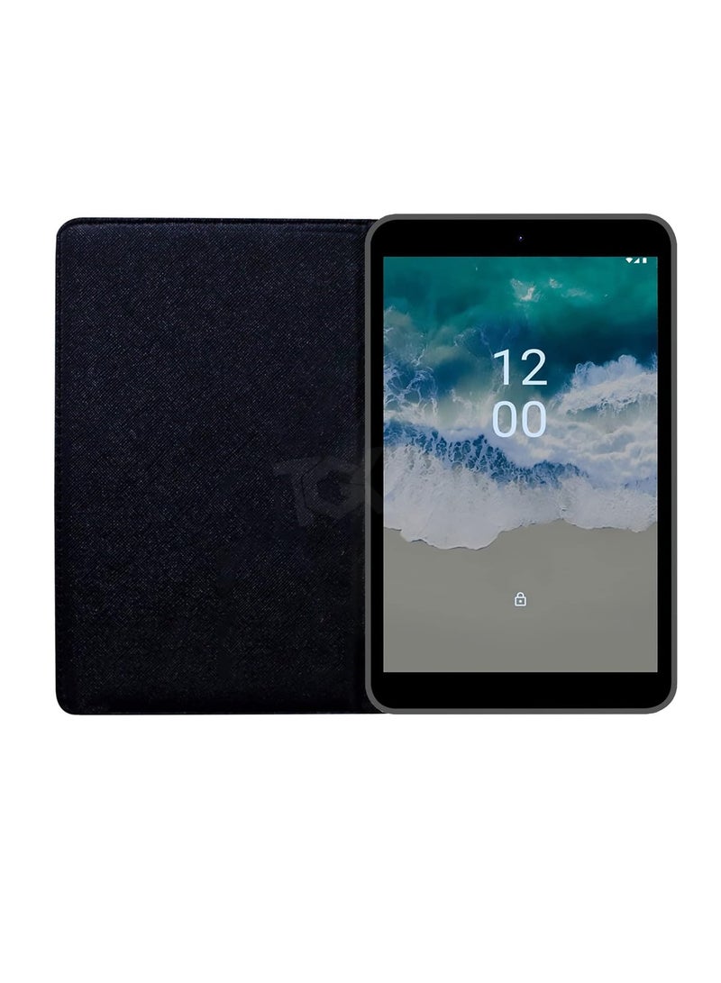 Leather Case for Nokia T10 8.0 Inch Tablet, Slim Lightweight Stand Cover with TPU Frame (Black) - Image 3
