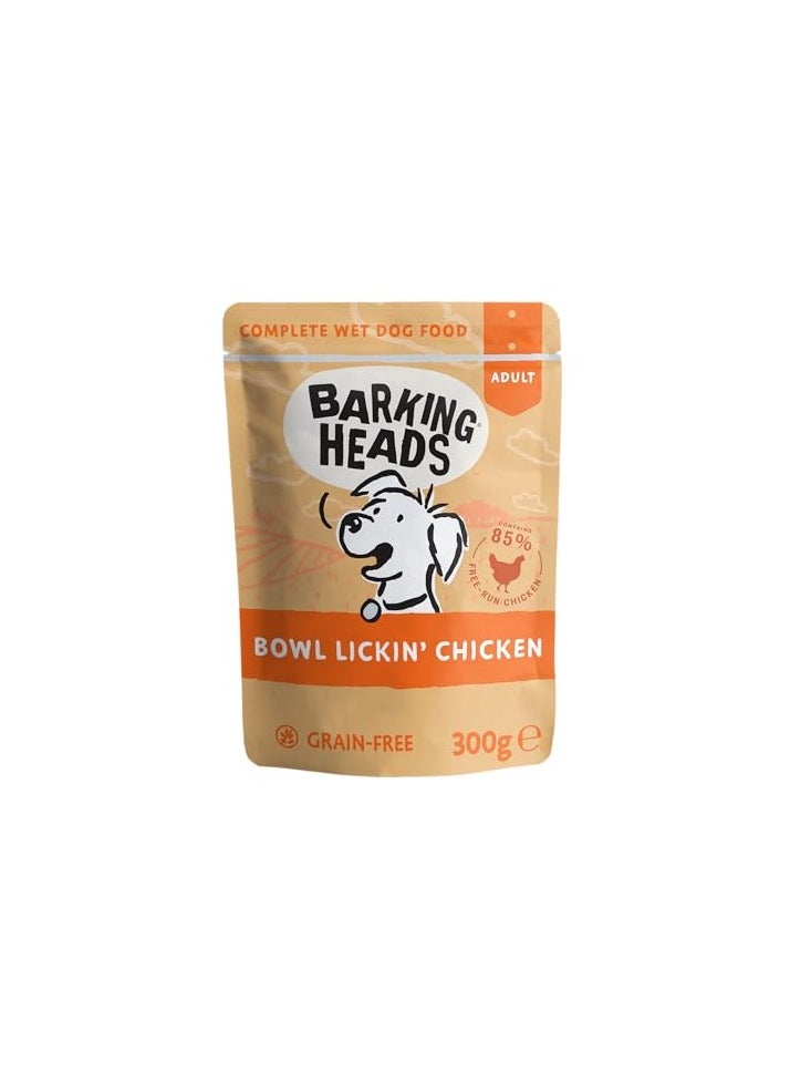 Barking Heads - Wet Dog Food - Bowl Lickin' Chicken - No Artificial Flavours - Grain-Free Recipe (10 x 300 g) - Image 1