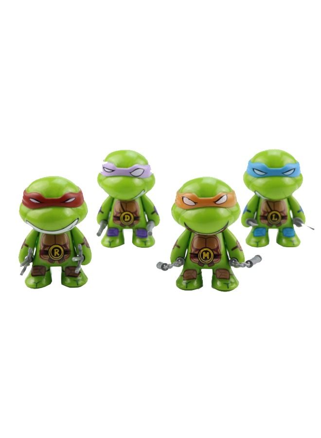 Set of 4 Cartoon Ninja Turtles Action Figure Set, Creative Decoration Toy, Collectible Model Statue Figure Toy, High Quality Cartoon Figure Toy Suitable for Car and Table Decoration 7CM - Image 2