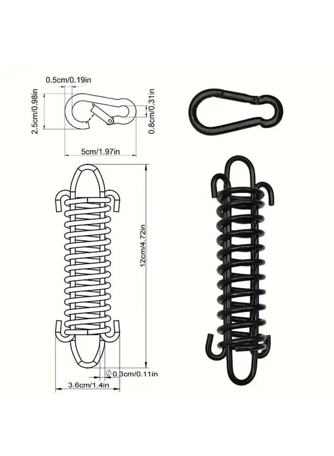 4pcs Silvery High Strength Metal Buffer Springs With Iron Buckles For Pet Towing - Image 4