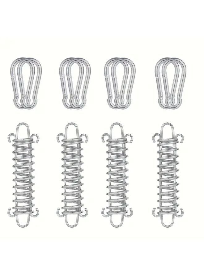 4pcs Silvery High Strength Metal Buffer Springs With Iron Buckles For Pet Towing - Image 3